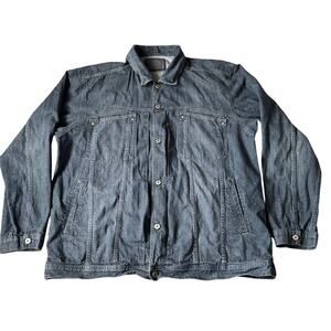 Marithe Francois Girbaud Mens 4XL Denim Trucker Jacket Blue Grey Jean Jacket